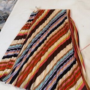 Multicolor Striped A-Line Skirt